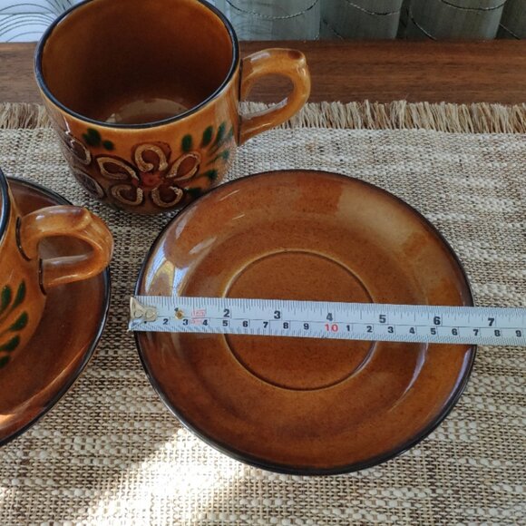 Zell am Harmersbach Large Cups and Saucers Set of 2 VTG Toscana Pottery German - Picture 12 of 12